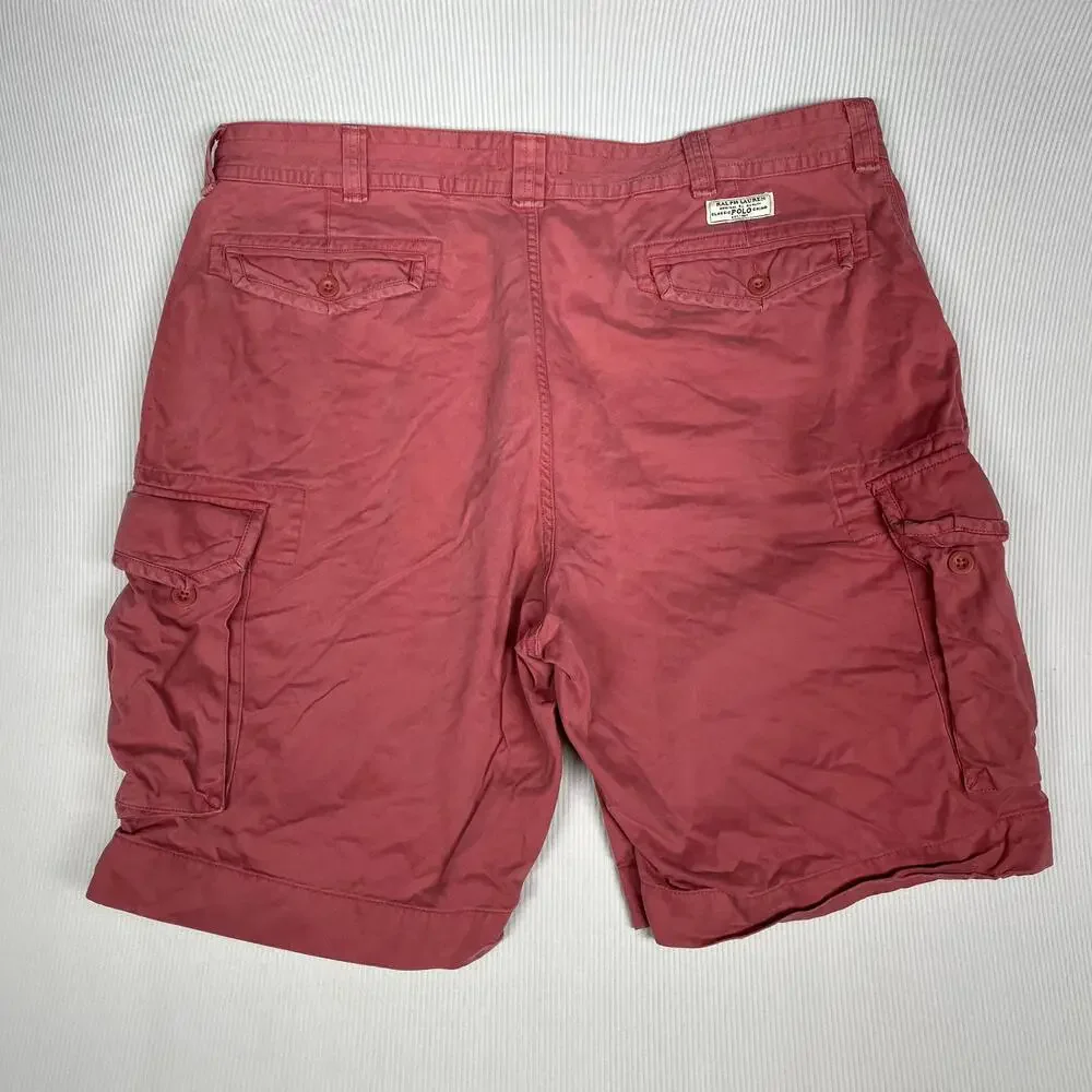 Polo Ralph Lauren Shorts Mens 44 Pink Cargo Chino Classic Fit 12 Inseam Canvas
